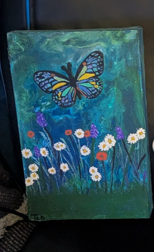 Wildflower butterfly painting